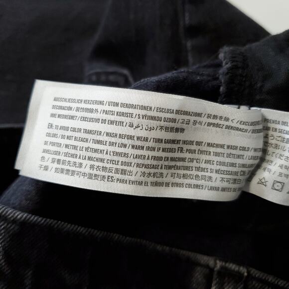 Abercrombie Ultra High Rise 90s Straight Jeans Black Distressed 4 27 - Picture 10 of 11